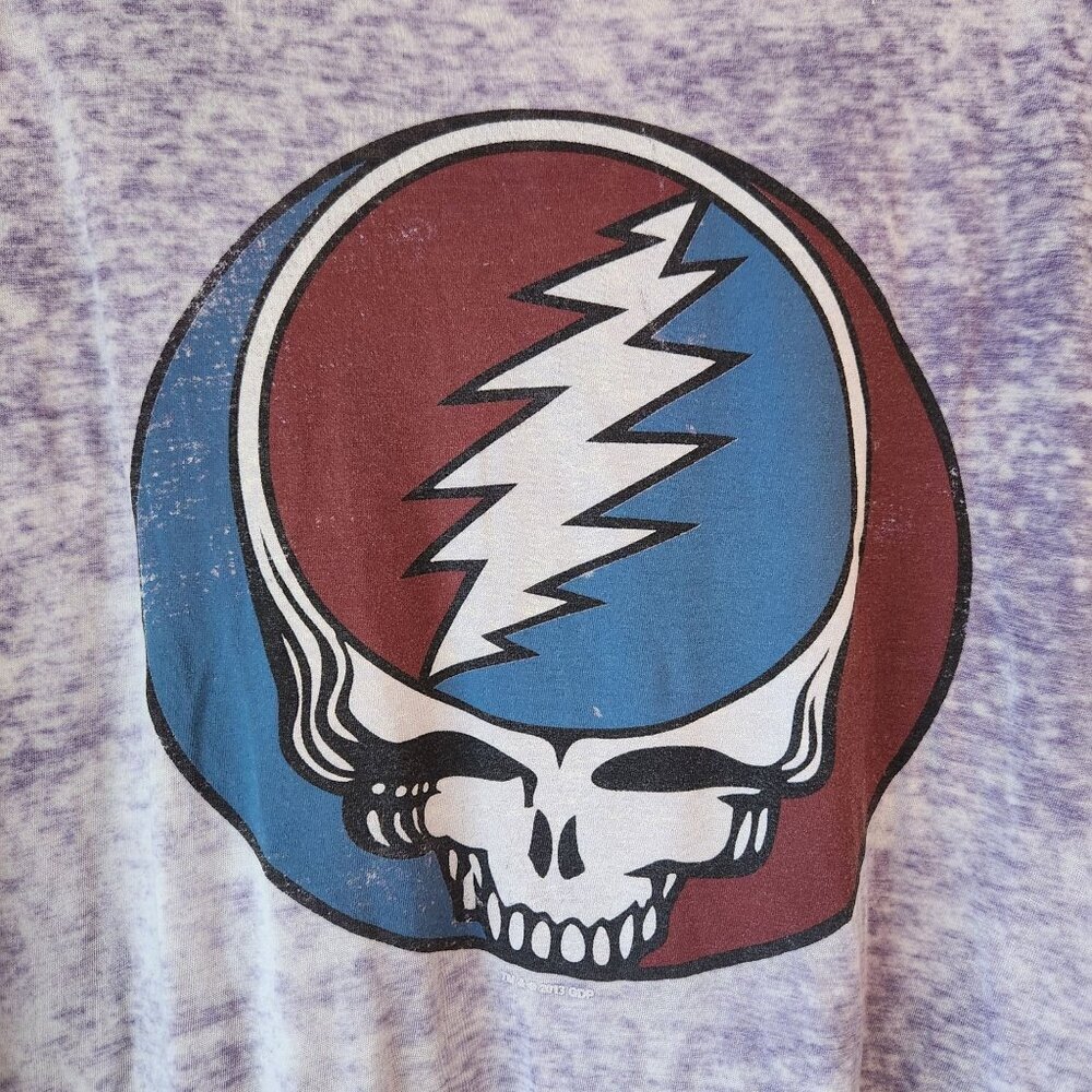 Grateful Dead Burnout Graphic Band Tee Purple Lightning Skull Women's 2XL - Picture 3 of 4